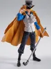 A full-body shot of an action figure of the character Sabo from One Piece, standing and holding a cane. Produktbild-Vorschau