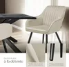 Chaise MARILYN en velours - crème/noir, par pièce Voir les images du produit 4