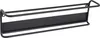 A black metal wall-mounted shelf, appearing empty. Produktbild-Vorschau