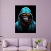 Cool Gorilla mit Hoodie Tier Leinwandbild Wandbild Deko Produktbild-Vorschau 3