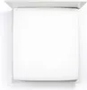 A top-down view of a white fitted sheet on a bed frame. Produktbild-Vorschau