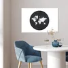 MuchoWow® Poster Weltkarte - Schwarz und weiß - Kreis 60x40 Produktbild-Vorschau 5