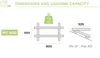 Diagram showing dimensions and loading capacity of a product. Náhľad obrázku produktu