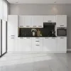 ULWEHOME | Küchenzeile 320 cm Mattweiß, Küchenmöbel-Set Produktbild-Vorschau 4