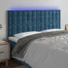 The Living Store LED Kopfteil Dunkelblau 200x5x118/128 cm Produktbild-Vorschau 2