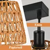 ZMH Hängelampe Boho Pendelleuchte Rattan 3 Flammig Produktbild-Vorschau 3