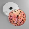 Wanduhr - Rund - Glasuhr - Wiese Blumen Sonne - 40x40cm - Produktbild-Vorschau 2