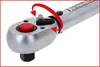 A close-up shot of the head of a torque wrench, showing the adjustment mechanism and the drive socket. Podgląd zdjęcia produktu