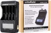 A product image showing a battery charger and its packaging. Produktbild-Vorschau