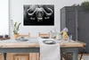 MuchoWow® Poster Tiere - Büffel - Schwarz - Weiß - Porträt Produktbild-Vorschau 3