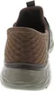 The back view of a brown Skechers slip-on sneaker. Produktbild-Vorschau
