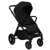 A black baby stroller shown from a three-quarter angle against a white background. Produktbild-Vorschau