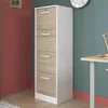 Armoire à dossiers Sil-138cm-4 tiroirs-blanc/chêne Voir les images du produit 2