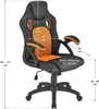 A diagram showing the dimensions of a gaming chair, with labels in German. Náhled obrázku produktu