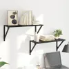 vidaXL Wandregale 2 pcs Schwarz Eichen-Optik 60 x 25 x 25,5 Produktbild-Vorschau 4