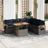 vidaXL 7-tlg. Garten-Sofagarnitur mit Kissen Grau Poly Produktbild-Vorschau 2