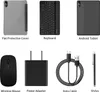 A collage of various accessories and the main product, an Android tablet, laid out on a white background. Produktbild-Vorschau