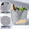 2x Filz Shopper XXL Filztasche Grau Set Einkaufstasche Produktbild-Vorschau 2