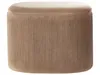 BELIANI Pouf Beige Samtstoff Plissiert Oval mit Stauraum Produktbild-Vorschau 4