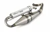 A silver and gray exhaust system for a scooter, displayed against a white background. Produktbild-Vorschau