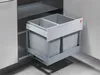 A pull-out trash bin with two compartments inside a cabinet. Produktbild-Vorschau