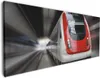 Wallario Premium Leinwandbild Fahrender Zug von vorn in Produktbild-Vorschau 1