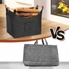 Panier en feutre gris foncé pour bois de cheminée, Ikodm, Voir les images du produit 6