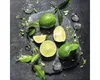 Glasbild Lemonmix 50x50 cm mit Limetten, grünen Blättern Produktbild-Vorschau 1