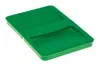 A green plastic lid for a trash can or recycling bin, shown from a slightly elevated angle against a white background. Produktbild-Vorschau