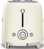 A front view of a cream-colored toaster with silver accents. Produktbild-Vorschau