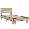 Bettgestell Sonoma-Eiche 90x190 cm Holzwerkstoff und Metall Produktbild-Vorschau 1