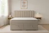 BOXBETT DAVID 160/200 Velour Beige mit einer Matratze H4 Produktbild-Vorschau 2