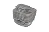 A single gray metal cylinder with fins, isolated on a white background. Voir les images du produit