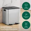 CASABEL Poubelle Cuisine Double 2x15L en Acier Inoxydable, Voir les images du produit 3