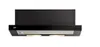 A black under-cabinet range hood with a silver filter and two lights. Náhled obrázku produktu
