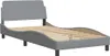 vidaXL Bettgestell "Dover" Hellgrau 100x200 cm Stoff Produktbild-Vorschau 3