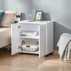 HOMCOM Mobiler Schranktisch, TV-Schrank aus Holz mit Rollen Produktbild-Vorschau 2