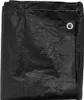 A folded black tarp with grommets. Náhľad obrázku produktu