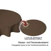 Tischdecke rund 140 cm Ø braun beschichtet Leinenoptik Produktbild-Vorschau 3