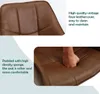 Close-up shots of a brown faux leather chair, highlighting its texture and padding. Produktbild-Vorschau