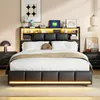 INONEFT Polsterbett 140x200cm mit LED und USB, Doppelbett, Produktbild-Vorschau 5