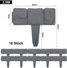 A top-down view of garden edging stones with dimensions indicated. Voir les images du produit