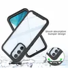 A phone case is shown with a graphic illustrating its shock absorption feature. Produktbild-Vorschau
