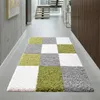 Tapis Shaggy moelleux multicolore vert, gris et crème – Voir les images du produit 2
