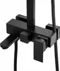 A close-up view of a black shower faucet. Produktbild-Vorschau