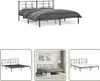 The Living Store Bettgestell mit Kopfteil Metall Schwarz Produktbild-Vorschau 1