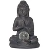 LED-Solar-Figur 'Buddha', grauer Buddha, Glaskugel Produktbild-Vorschau 2
