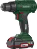 A cordless drill with battery and charger, presented against a white background. Produktbild-Vorschau