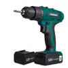 A cordless drill and two batteries are shown against a white background. Produktbild-Vorschau