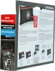 The back of a product package for a car dehumidifier, showing product information and usage illustrations. Anteprima dell’immagine prodotto